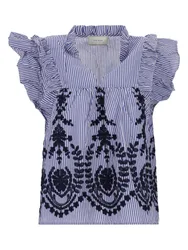 Jayla Stripe Embroidery Top female