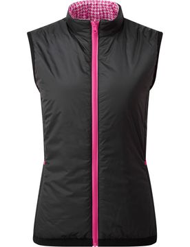 Weste Houndstooth, schwarz/pink/gemustert l
