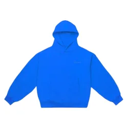 Felpa double layer hoodie with double embroidery - brady blue