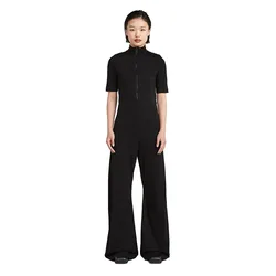 Tuta A Maniche Corte Wide Leg Dark Black 2XS