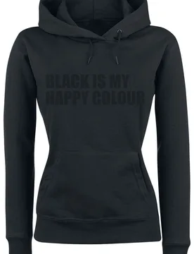 Kapuzenpullover - Black Is My Happy Colour - M bis XXL - für Damen - Größe XL - schwarz - Frauen - female - Sprüche - FashionsVida