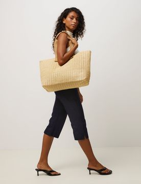 Eisi grand sac shopper effet raphia avec trousse amovible