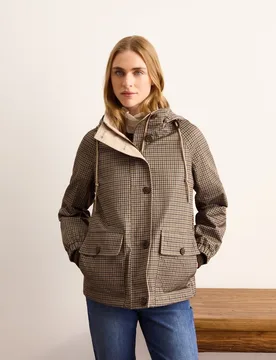 Parka de mujer con capucha y estampado de cuadros - Lloyd's - FashionsVida
