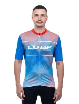 Maglia A Maniche Corte Teamline Cmpt White / Blue / Red - CUBE - FashionsVida