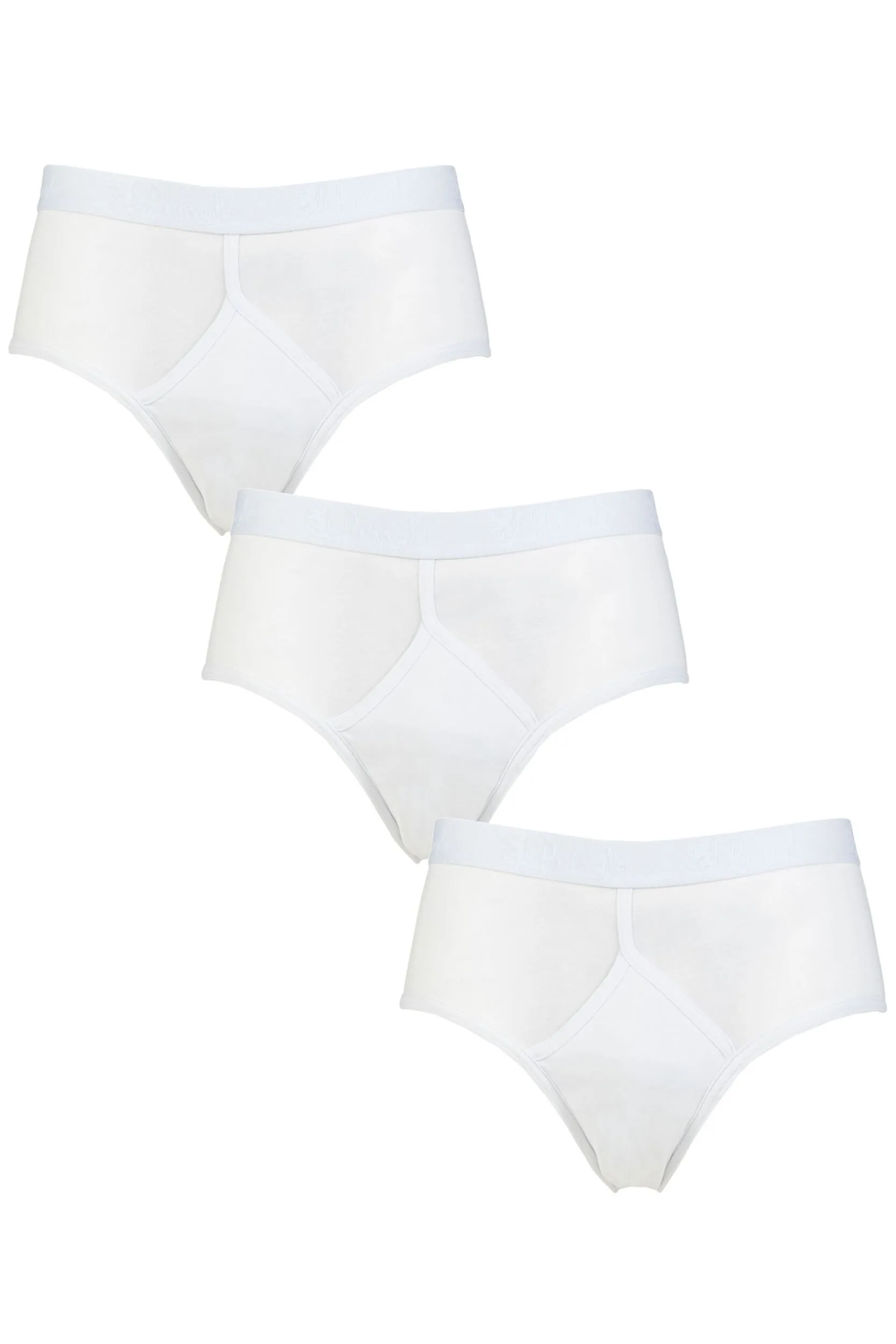 Mens 3 Pack Cotton High Rise Briefs White L - White - Size: Large - Pringle - FashionsVida