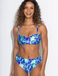 Santa Monica Printed Bandeau Bikini Top Aqua Mix female
