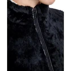 Chaqueta de piel de mujer de cordero con cremallera