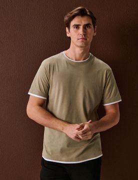 T-shirt basic in cotone - verde pallido