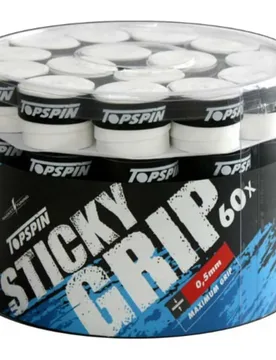 Sticky 60er 0.5mm Overgrip Black/White One Size - Topspin - FashionsVida