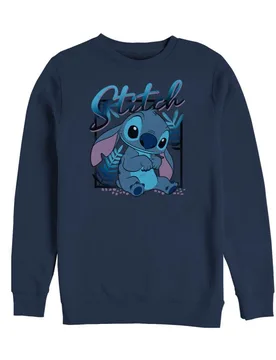 Disney Sweatshirt - Stitch Square - M bis XL - für Damen - Größe M - navy - Lizenzierter Fanartikel - Frauen - female - Lilo & Stitch - FashionsVida