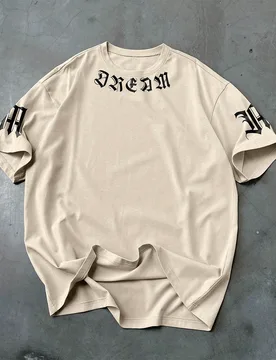Camiseta casual de manga corta de cuello redondo con estampado de letras de hombro caído para hombre, verano - Shein - FashionsVida