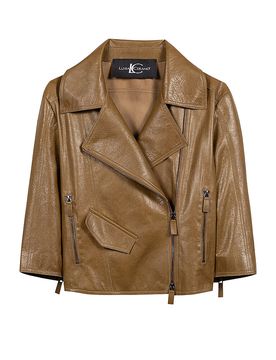Chaqueta de cuero verde 38