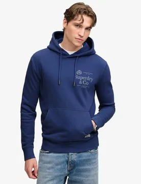 Superdry Herren 1954 Company Hoodie mit Lockerer Passform Blue - Größe: M - 79.99 - FashionsVida