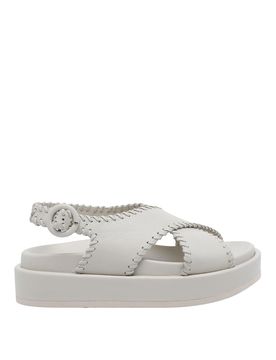 Sandali Ursula in nappa bianchi