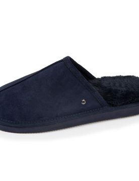 Chaussons mules Cuir Marine fourrées marine 41