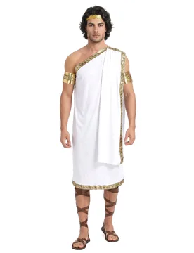 Römer Kostüm Toga Antike weiss-gold - KARNEVAL-MEGASTORE - FashionsVida