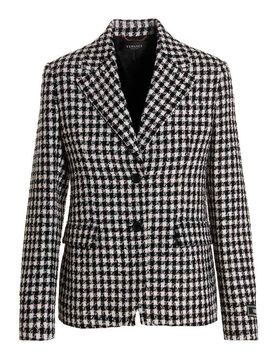 Giacca blazer in tweed in lana
