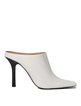 Sabot Mules In Pelle White