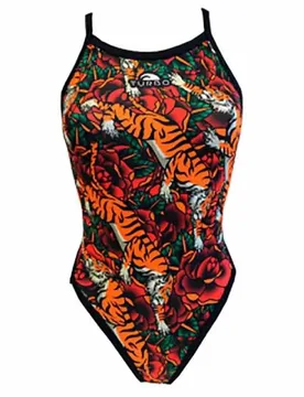 Tiger Roses Revolution Swimsuit Red XL Women - TURBO - FashionsVida