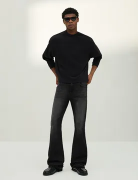 Jeans Flare Confort 36 Noir - Bershka - FashionsVida