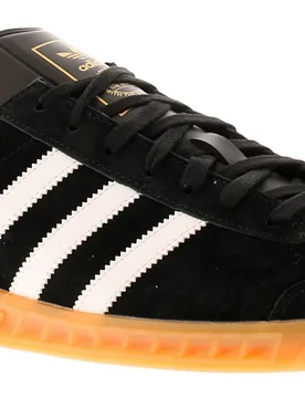 Hamburg Mens Leather Trainers Black - Size Uk 10 - adidas Originals - FashionsVida