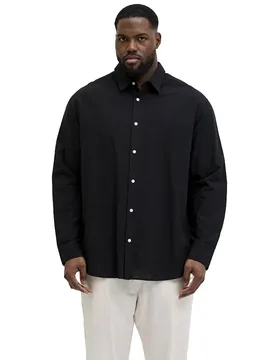 Chemise à Manches Longues Ebreeze Linen Blend Black 4XL - Jack & jones - FashionsVida