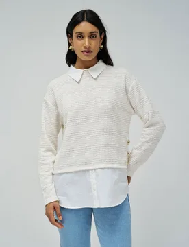 Jersey de mujer combinado con camisa - Salsa Jeans - FashionsVida
