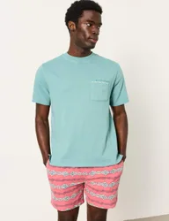 Pure Cotton Crew Neck T-Shirt Teal male