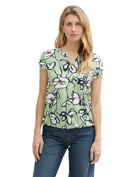 Blusa A Maniche Corte 105238 Fresh Spring Floral Design 40 - Tom tailor - FashionsVida