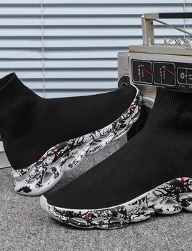 Zapatos casuales de caminar negros unisex sin cordones antideslizantes resistentes al desgaste ligeros y transpirables, zapatos de viaje de moda fáci - Shein - FashionsVida