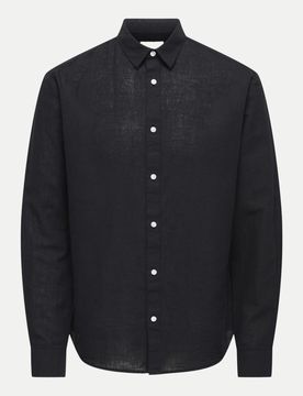 Slim-Fit Freizeithemd Schwarz L
