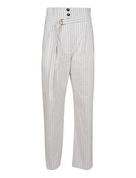 Pantaloni in taffetà a righe