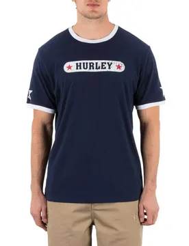 T-shirt à Manches Courtes Blink Ringer Lt Blue XL - Hurley - FashionsVida