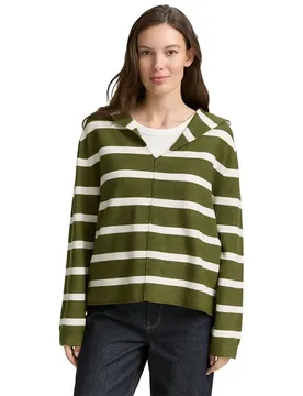 Pull 1047692 Big Green Knit Stripe XL