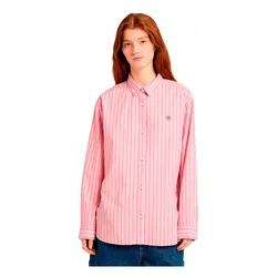 Chemise à Manches Longues Popeline Stripe Mineral Red Yd L