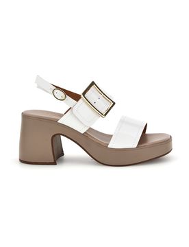Sandali Bianchi con tacco e fibbia MK3935435 38