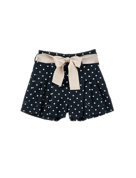 Shorts a pois bambina nero e bianco
