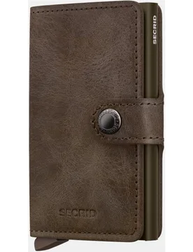 Tarjetero de piel vintage, topo, con protección RFID - Secrid - FashionsVida