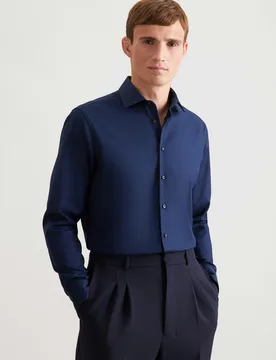 Shaped Business Hemd Uni Blau 43 - Seidensticker - FashionsVida