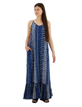 Robe Longue Sans Manches Beach Shirbori Blue XS