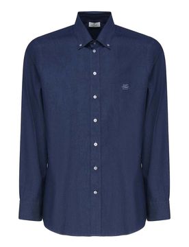 Etro Camicia In Denim Con Logo