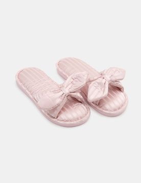 Pantofole aperte con fiocco - rosa pastello
