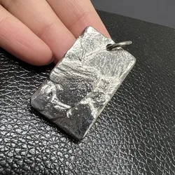 Piece Hand-Carved Solid Pure Titanium Pendant with Meteorite-Like Patterns Ultra Lightweight Pendants for DIY Necklaces Chains