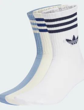 Calzini 3 pairs 3-Stripes 40-42 White / Tactile Blue / Cream White - Adidas - FashionsVida