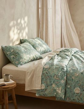 Set di biancheria da letto con stampa floreale - tTurchese