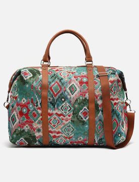 Zaria borsa weekend con stampa jacquard e tracolla removibile