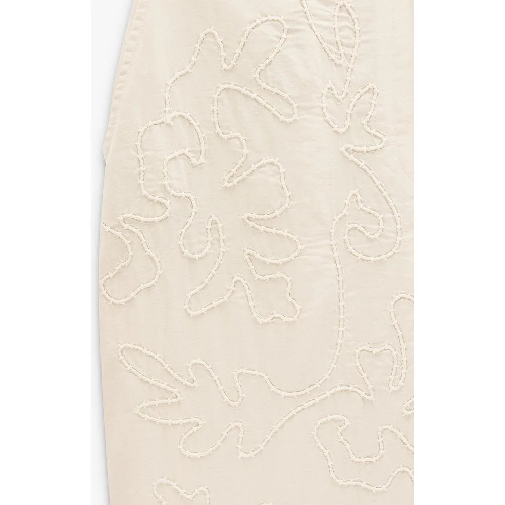 Pantalones rectos de mujer 100% algodón con bordados - Parfois - FashionsVida