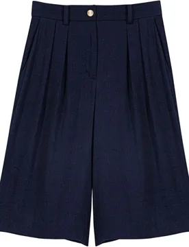 Bermudas de mujer anchas de lino texturizado - Maje - FashionsVida