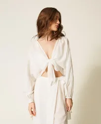 Chemise en mousseline avec naud