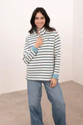 Women's Haven Jersey Popper Detail Cotton Top in Pale Blue Size: 14 - Pale Blue - Size: 14